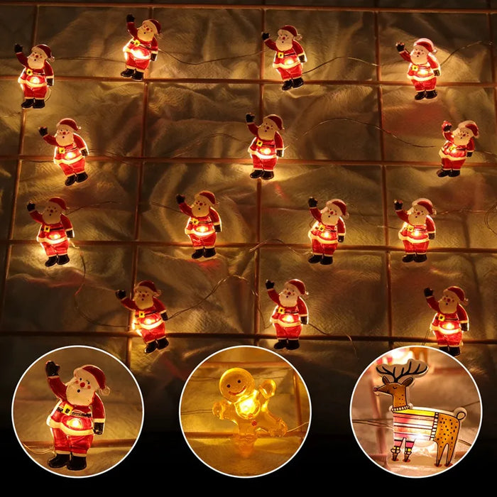 Christmas Santa Claus String Light Garland Xmas Tree Pendant