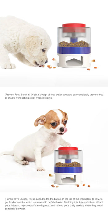 Dog Puzzle Toys Interactive Toys Automatic Catapult Food Dispenser Slow Feeder Press Food Leaker & Transparent Anti-slip Granary