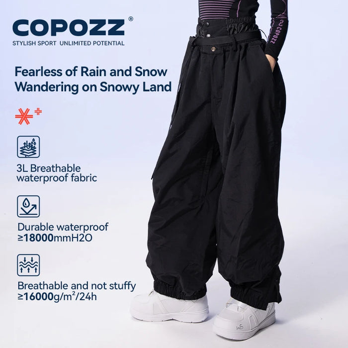 COPOZZ Winter 3L Male Ski Pants Outdoor Sports Permeable Waterproof