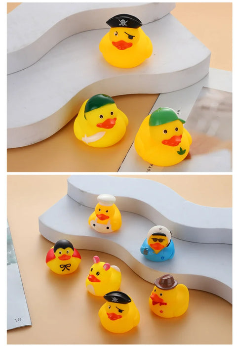 Cute Floating Little Yellow Duck with Squeeze Sound Baby Bath Toys