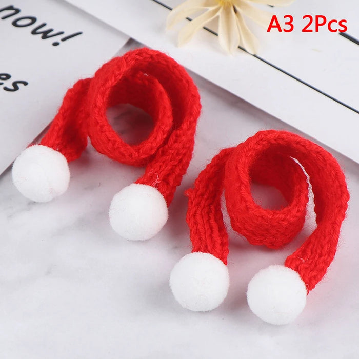 Dollhouse Miniature Christmas Series Xmas Tree Sleigh Elf Micro Landscape Santa Claus Snowmen Decoration Craft Accessories
