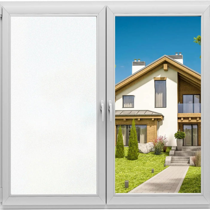 Window Film Frosted Glass Window Privacy Film No Glue Bathroom Window Privacy Film Static Cling Non-Adhesive Sun Blocking Heat
