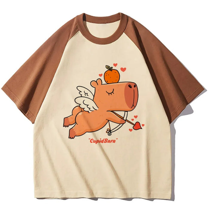 Capybara t-shirts women athleisure comfortable t-shirts female harajuku Japanese funny clothes