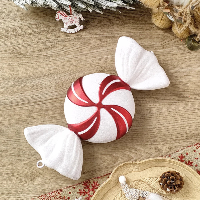 2pc 15cm Large Candy Pendant Christmas Decoration Red And White Lollipop
