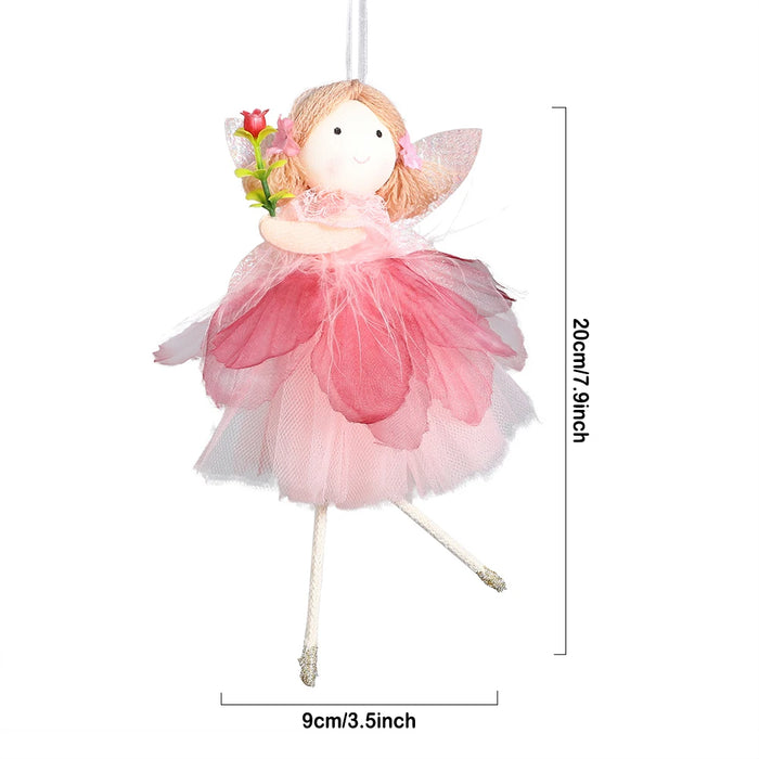 24cm Easter Flower Bunny Ornaments Pink Yellow Gauze Skirt Bunny Easter Party Decor Supplies Home Desktop Decorations Kids Gifts