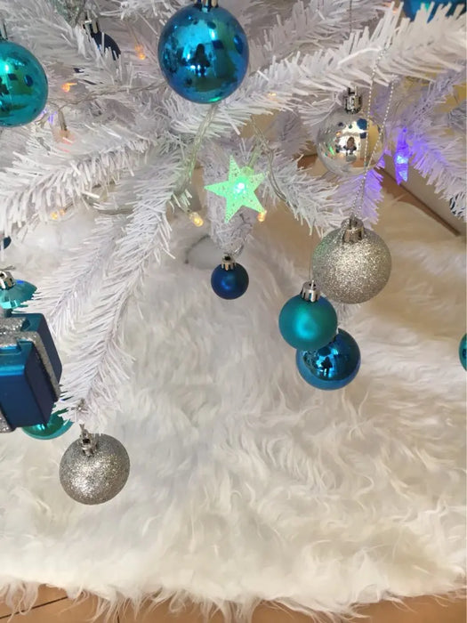 Christmas Christmas tree skirt base decoration pure white plush carpet