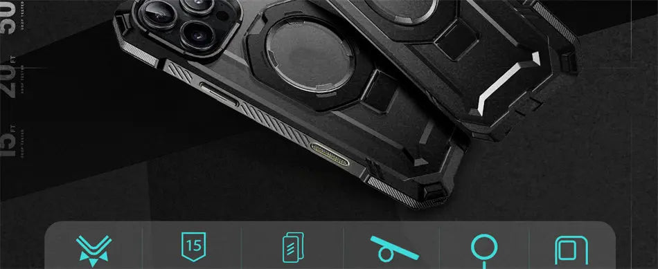 SUPCASE For iPhone 16 Pro Max Case with Camera Control Capture Button UB Grip Heavy Duty Rugged Magnetic Phone Case with Stand