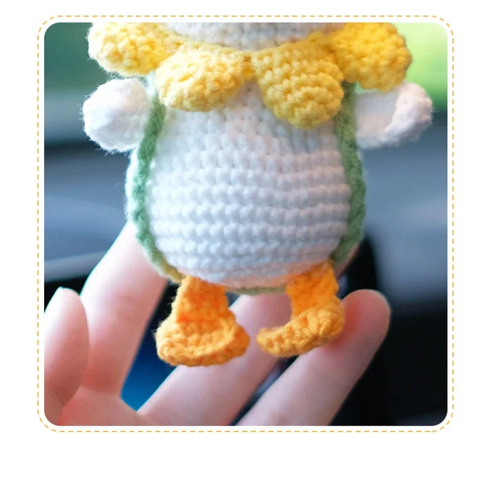 Handmade Crocheted Cute Swinging Duck for Car Interior Accessories