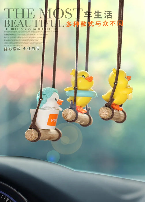 Yellow Swinging Little Duck Interior Car Decoration