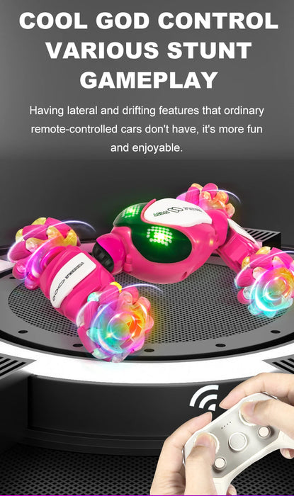 Rc Stunt Car Dual Remote Control Watch Gesture Sensor Drift 2.4GHz 4wd Rotation Deformation Electric Toy for Kids Boys Christmas