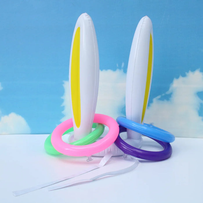 Easter Party Game Inflatable Rabbit Ear Hat Bunny Ears Ring Toss Game Kid Toys Funny Gift Family Game Birthday Party Supplies