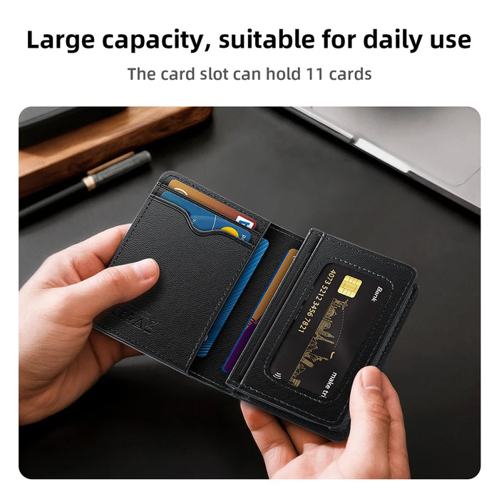 HOCO E91F Smart Anti-lost Card Holder With Wireless Charging Wallet Tracker Use with Apple Find My APP Locator for Travel Purse