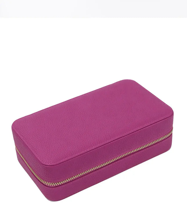 Personalized Emboss Gold Name Pebble Leather Jewelry Storage Box