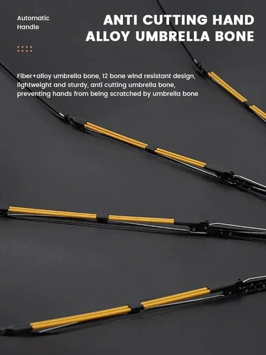 12 Bone Black Glue Fully Automatic Folding Umbrella
