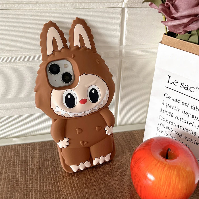 3D Cute Animal Rabbit Elf Creative Soft Silicone Phone Cases For iPhone 16 15 Pro Max 12 13 14 Plus Shockproof Cover