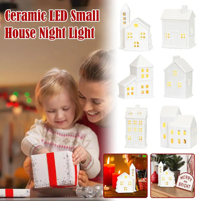 Christmas Village Lighted Ceramic Houses Indoor Ornaments christmas Holiday