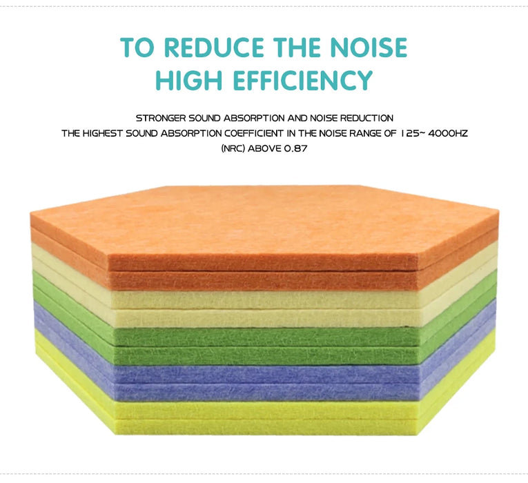 12 Pcs Hexagon Polyester Acoustic Panel Sound Proof Soundproofing Wall Panels Wall Decor For Kids Rooms Nursery Office Stickers