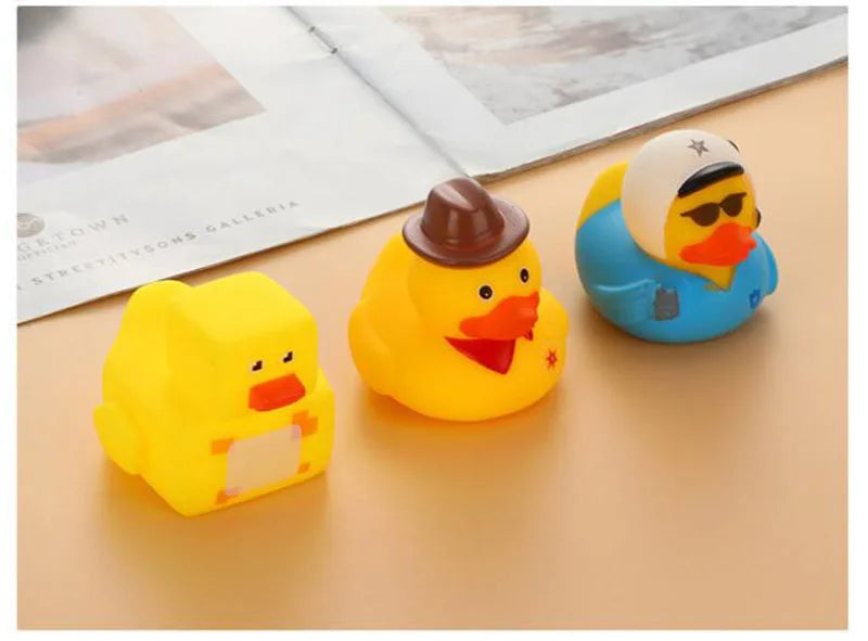 1pcs Yellow Baby Duck Rubber Bath Toys for Toddler
