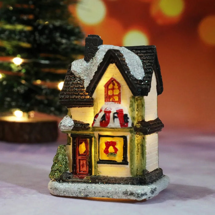 Brightness LED Light Up Small Village House Scene Christmas Decor Ornament 2024 New Year Home Decor Navidad