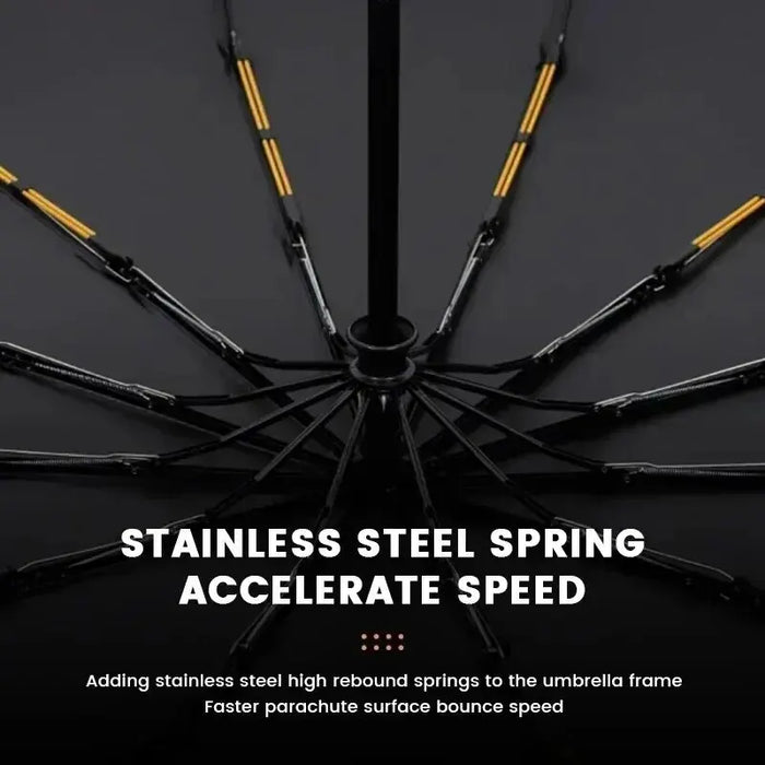 12 Bone Black Glue Fully Automatic Folding Umbrella