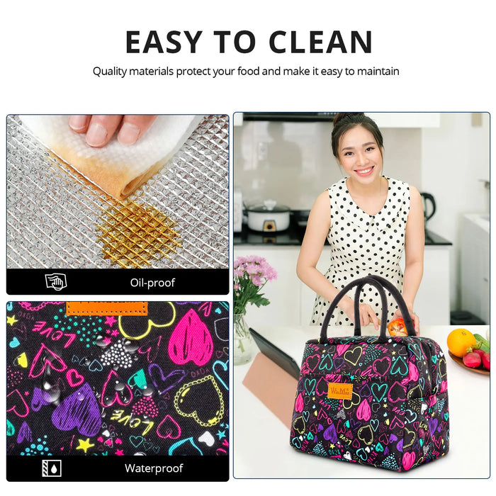 Lunch Box Thermal Bag Portable Waterproof Durable Wide Opening