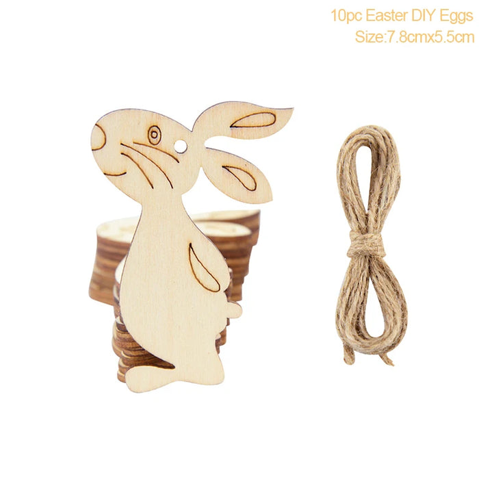 Easter Decoration for Home Wooden Easter Egg Holder Shelves DIY Craft Handmade Ornaments Kids Gift Happy Easter Party Decor 2025