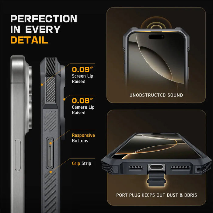 SUPCASE For iPhone 16 Pro Max Case with Camera Control Capture Button UB Grip Heavy Duty Rugged Magnetic Phone Case with Stand