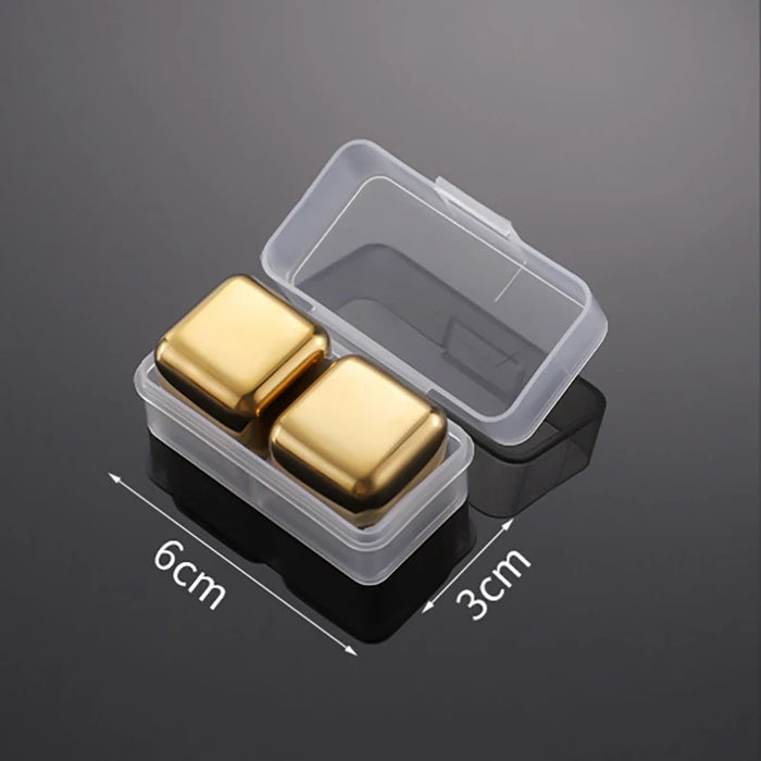 Reusable Stainless Steel Ice Cubes, 304 Steel Chilling Stones for Whiskey, Wine, Beer, Drink, Quick-Freeze Cooling Rock Bar Tool