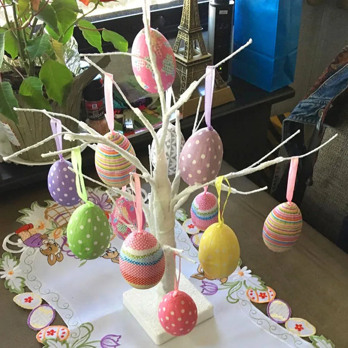 Easter Decoration for Home Wooden Easter Egg Holder Shelves DIY Craft Handmade Ornaments Kids Gift Happy Easter Party Decor 2025