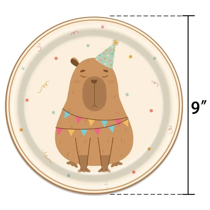 Capybara Birthday Decoration Cartoon Tableware Cups Plate Napkin Balloons Capybara Theme Birthday Party Decoration Supplies Kit