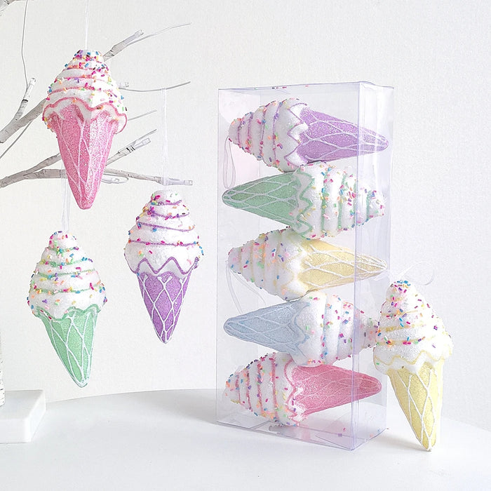 Mix Cute Candy Donuts Cupcake Ice Cream Cone Christmas Ornaments