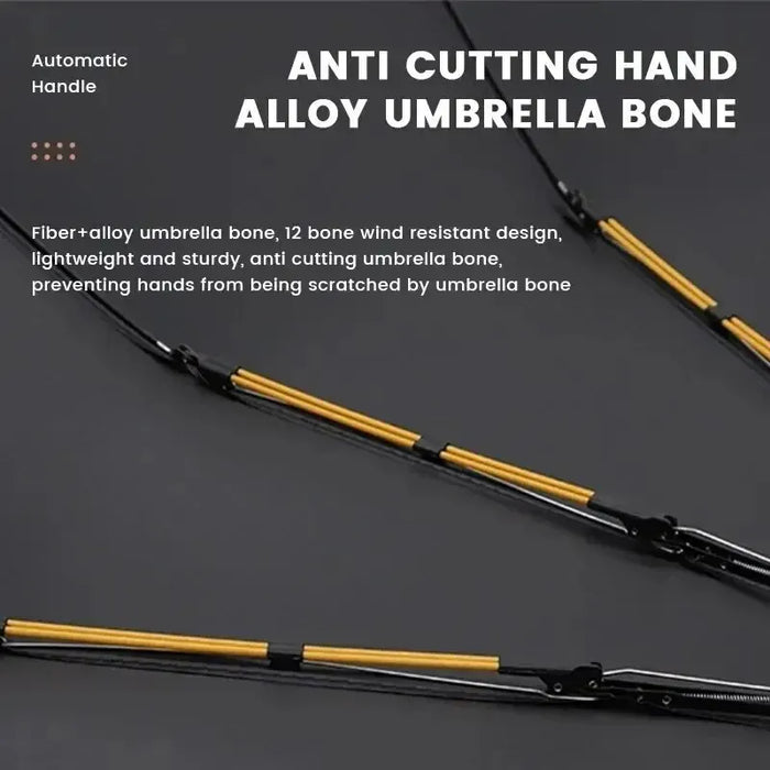12 Bone Black Glue Fully Automatic Folding Umbrella