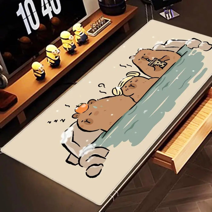 CUTE Capybara Mousepad INS Tide Round Keyboard Mat Table Mat Students Cabinet Gamer Desktop Mousepad Cup Mats Deskpad Home