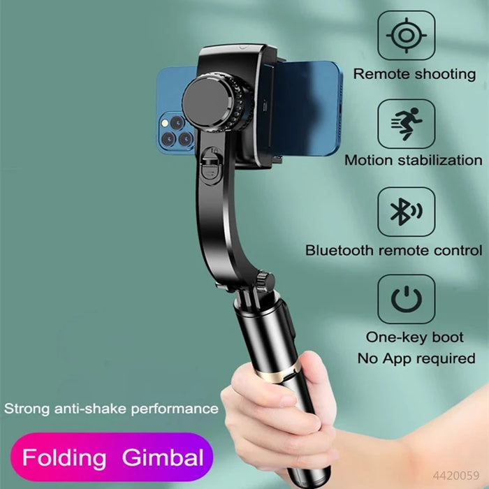 Roreta Gimbal Stabilizer Selfie Stick Foldable Wireless Tripod with Bluetooth