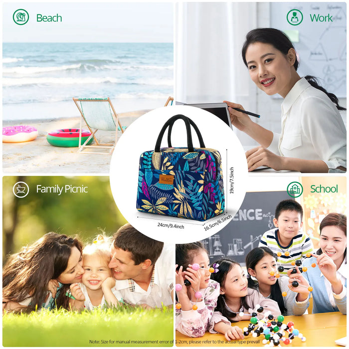Lunch Box Thermal Bag Portable Waterproof Durable Wide Opening