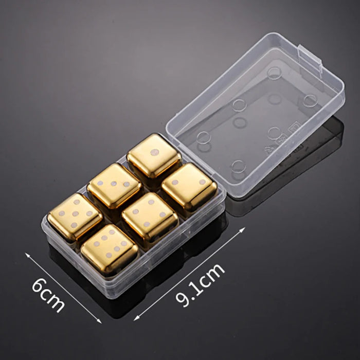 Reusable Stainless Steel Ice Cubes, 304 Steel Chilling Stones for Whiskey, Wine, Beer, Drink, Quick-Freeze Cooling Rock Bar Tool
