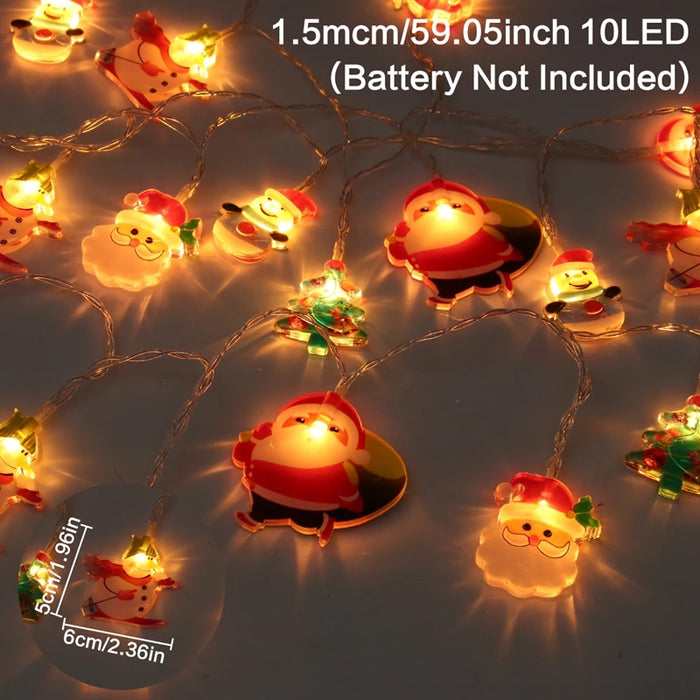 Christmas Santa Claus String Light Garland Xmas Tree Pendant
