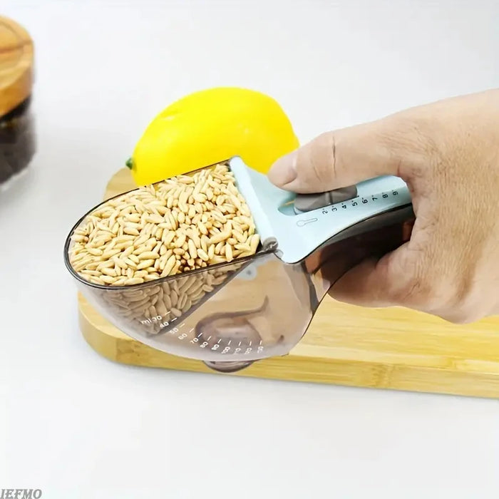 1Pc Adjustable Measuring Cup And Measuring Spoon Plastic Spoon Measuring Cup With Handle For Dry And Liquid Kitchen Tool