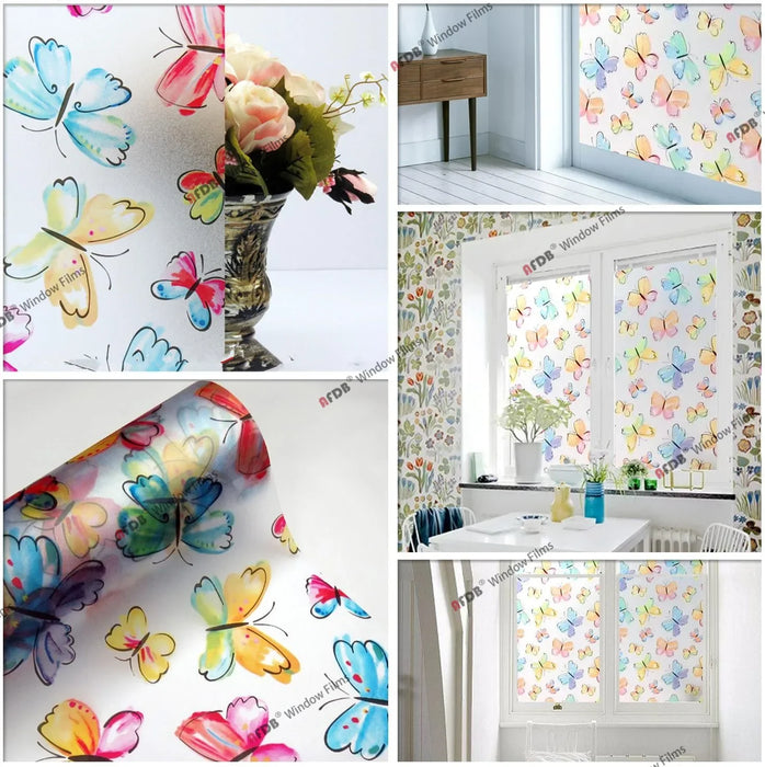 Stained Decorative Window Film Static Self Adhesive Glass Sticker Heat Control Vinyl Window Cling For Home Door Glass Decals