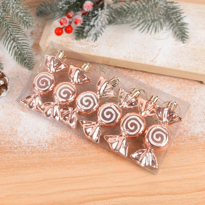 6pcs/box Christmas Candy Pendant Xmas Tree Hanging Ornaments