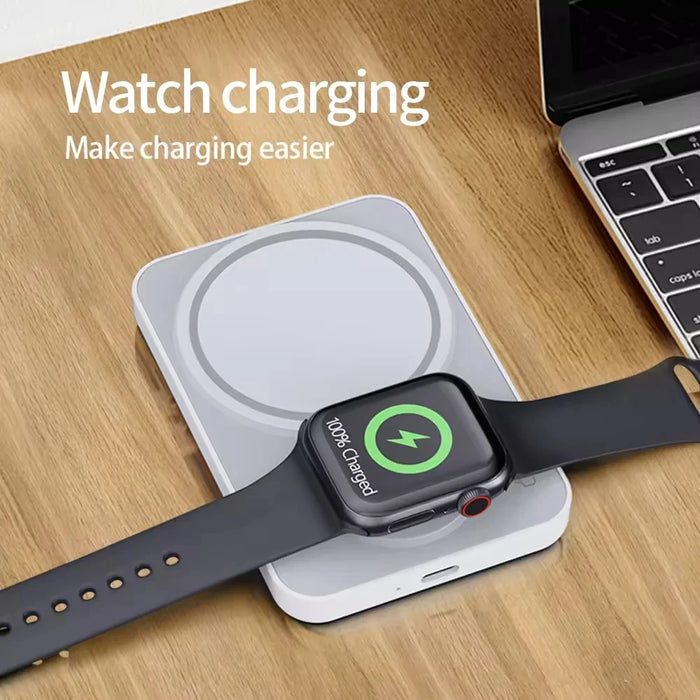 3 in 1 Magnetic Powerbank Wireless Fast Charger For iPhone AirPods  Apple Watch Portable Power bank External Auxiliary Battery