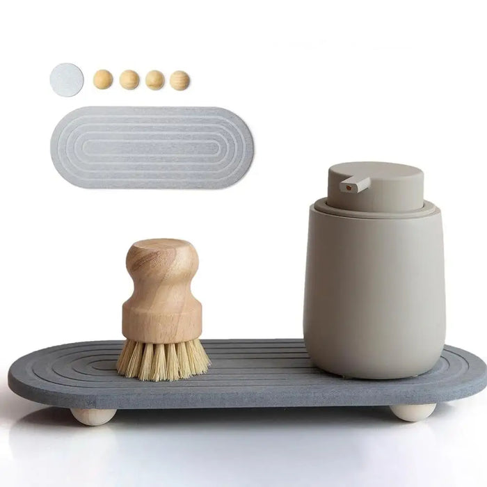 Water Absorbing Stone Counter Tray Quick Drying Neat Diatomaceous Earth Sink Tray Coasters Kitchen Sponge Hand Soap Holder