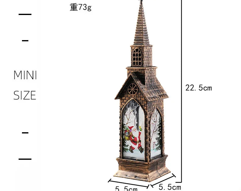 Christmas Light Up Church Decorative Battery Operated Lantern