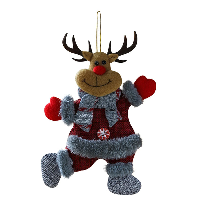 Merry Christmas Plush Doll Ornaments Santa Claus Snowman Elk Pendant Xmas Tree Hanging Decorations Festive Party New Year Decor
