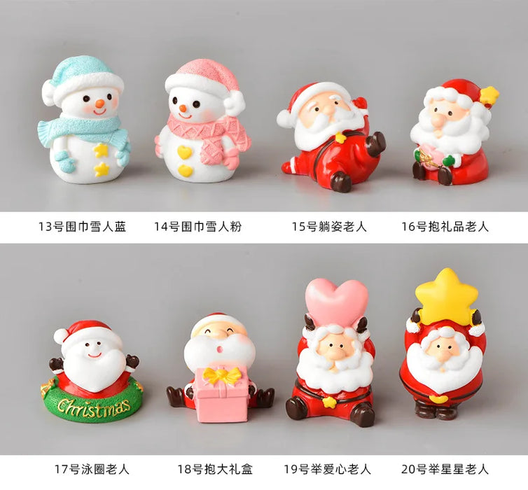Christmas Santa Claus Snowman Figurine Miniatures Figurines