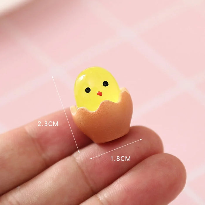 20PCS Luminous Chick Eggs Micro Landscape Ornament Easter Toys Birth Egg Glow in Dark Fairy Miniature Flower Potted Kids Gift