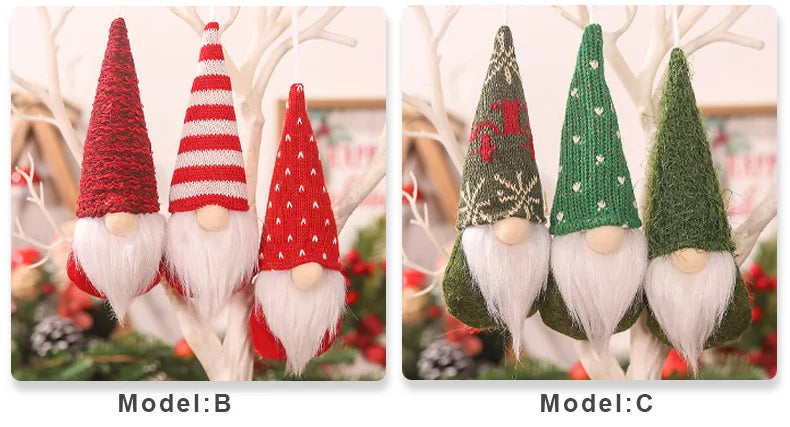 3pc Faceless Doll Knitted Hat Gnome Doll Gifts Xmas Merry Christmas Decorations