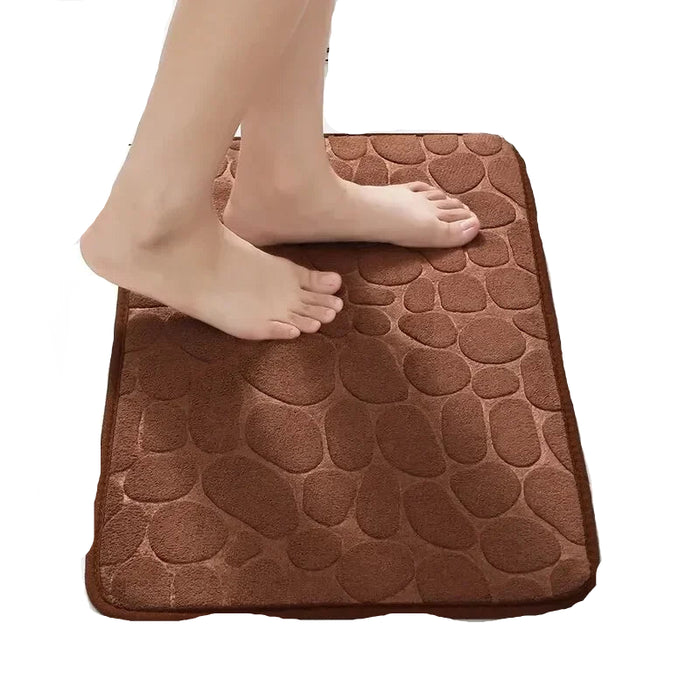 Non Slip Carpets Cobblestone Embossed Bathroom Side Floor Rug Memory Foam
