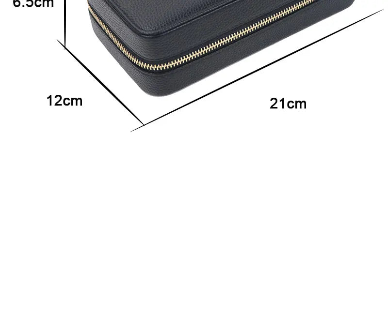Personalized Emboss Gold Name Pebble Leather Jewelry Storage Box