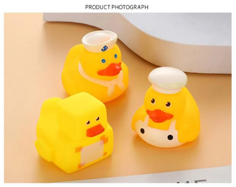 1pcs Yellow Baby Duck Rubber Bath Toys for Toddler